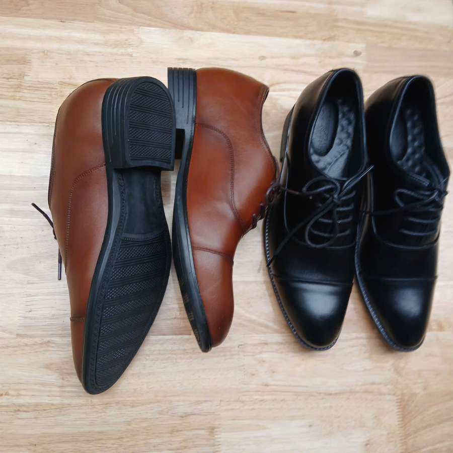 Giày tây da bò tăng chiều cao bình dân - Ảnh 3