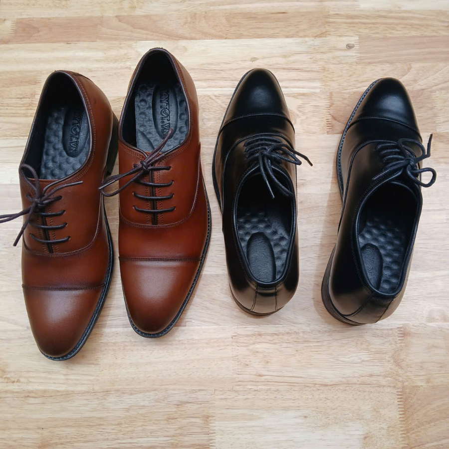 Giày tây da bò tăng chiều cao bình dân - Ảnh 4
