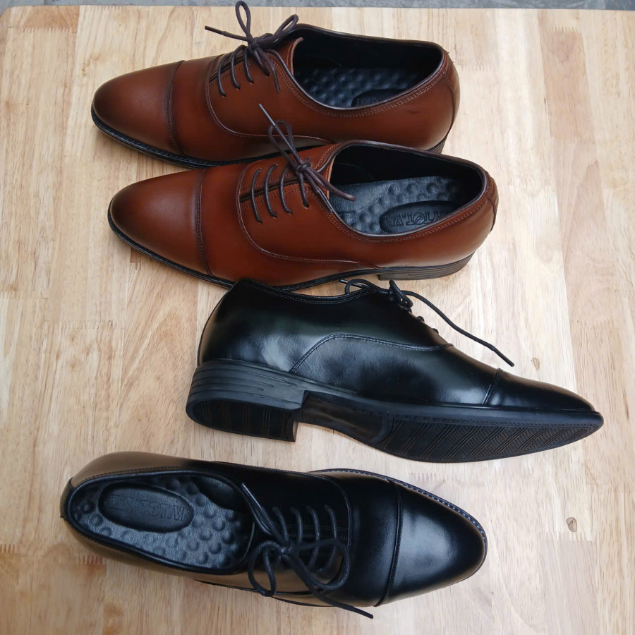 Giày tây da bò tăng chiều cao bình dân - Ảnh 2