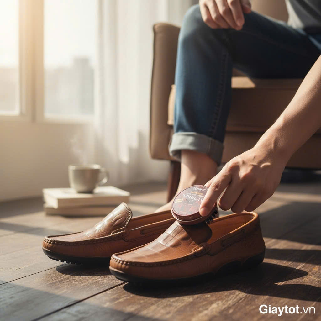 Giày lười da bò bình dân nam - Ảnh 4